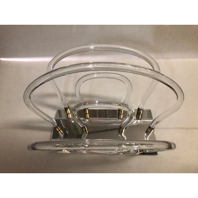Dorothy Thorpe Vintage Lucite Magazine Rack For Sale - Image 4 of 5
