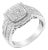 10K White Gold Diamond Cluster Ring (1 Cttw, H-I Color, I1-I2 Clarity) - Size 6-3/4 For Sale