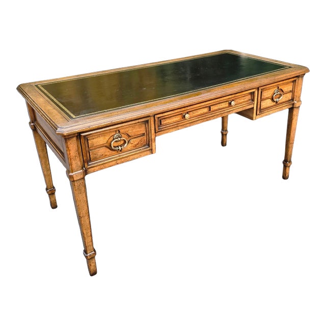 Vintage Hollywood Regency Sligh Lowry Leather Top Writing Desk For Sale