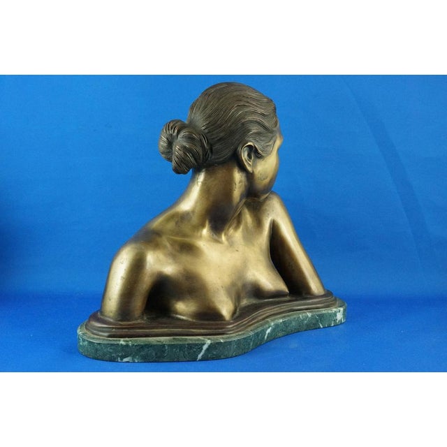 Vincenzo Gemito, Bust Sculpture of Nude Woman, 20th Century, Gilded Bronze For Sale - Image 10 of 18