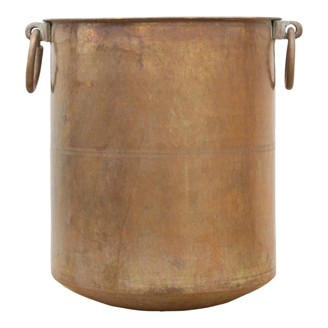 Large Polished Brass Indian Pot For Sale