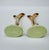 Pair 1950s Bud Vases Attributed to Bauer Pottery, Green and Gold For Sale - Image 10 of 10