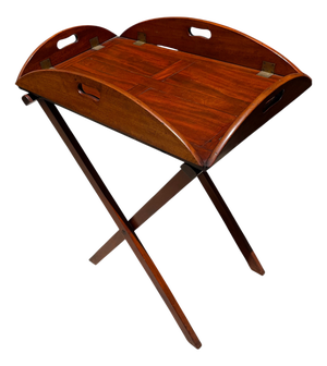 Antique Georgian Mahogany Butler's Tray on Stand, c.1800
