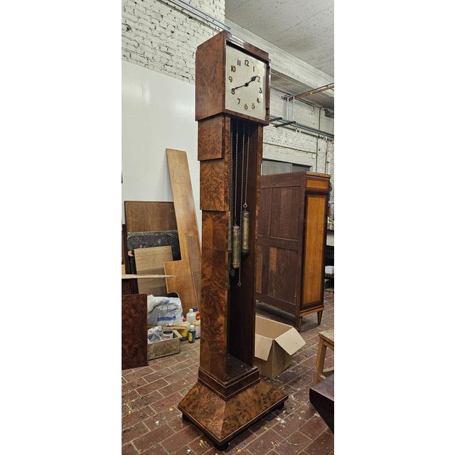 1920s Art Deco Maple Longcase Clock, 1920s For Sale - Image 5 of 8