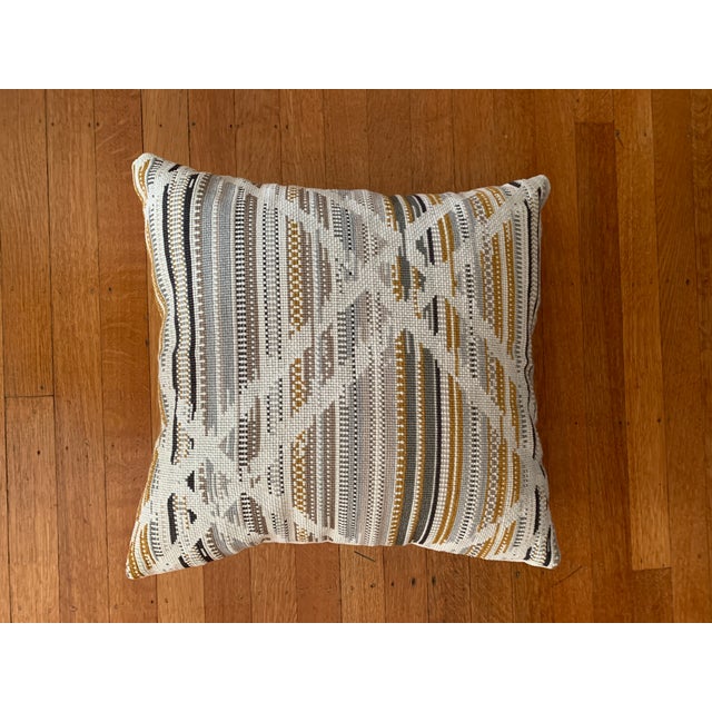 White Contemporary Multi Colored Throw Pillow For Sale - Image 8 of 8