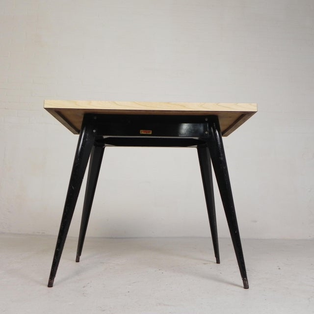 Model Tolix T55 Bistro Table with Formica Top from Henri Julien, 1950s For Sale - Image 9 of 18