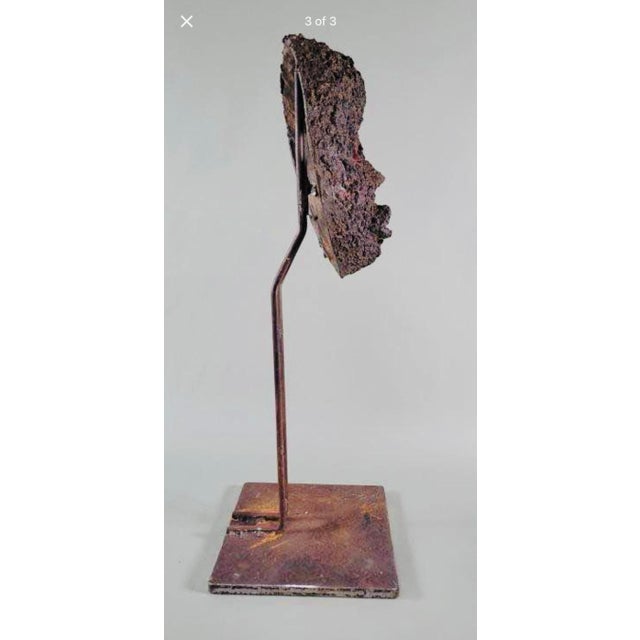 African Vintage African Mask on Metal Frame For Sale - Image 3 of 3