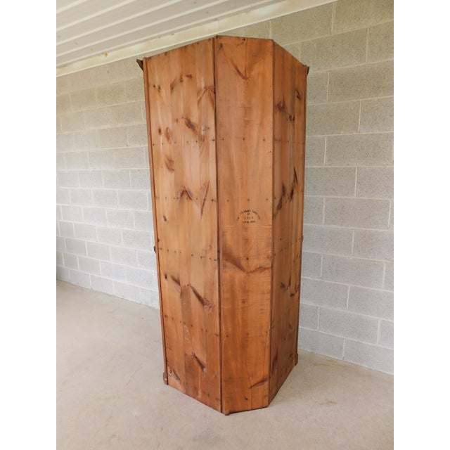 Primitive Shaker Style Paint Distressed Corner Cabinet by Ezra G Tiffin Ohio For Sale - Image 11 of 12