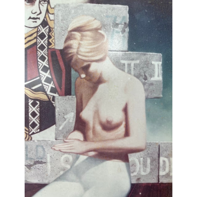 Wood 1970s Surrealist Figural Collage Photograph in Gilt Wood Frame, Postmodern Nude For Sale - Image 7 of 8