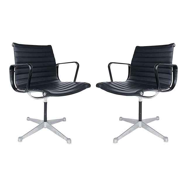 Eames Herman Miller Aluminum Group Ea108 Swivel Chairs Leather a