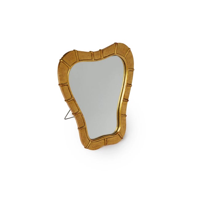 Wood Italian Gilt Wood Table Mirror, 1950s For Sale - Image 7 of 7