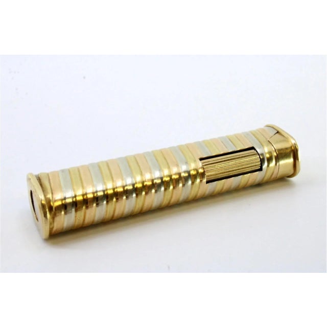2-Tone Gold Lighter with Hinged Lid For Sale - Image 11 of 13