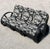 Vintage Black Rattan Sofa in Quadrille “Royal Journey” For Sale - Image 18 of 18