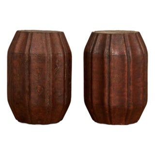 Vintage Pair of Shagreen Garden Seats or Stands For Sale