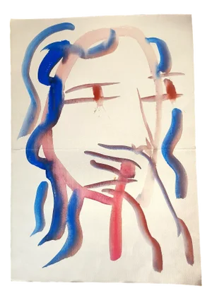 Mario Salmaso, Modern Girls, 1980, Mixed Media on Paper