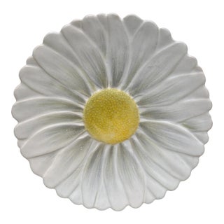 French Majolica Daisy Plate Marcel Guillot Vallauris, Circa 1950 For Sale