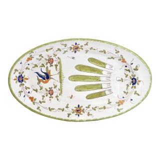 French Faience Asparagus Serving Platter For Sale