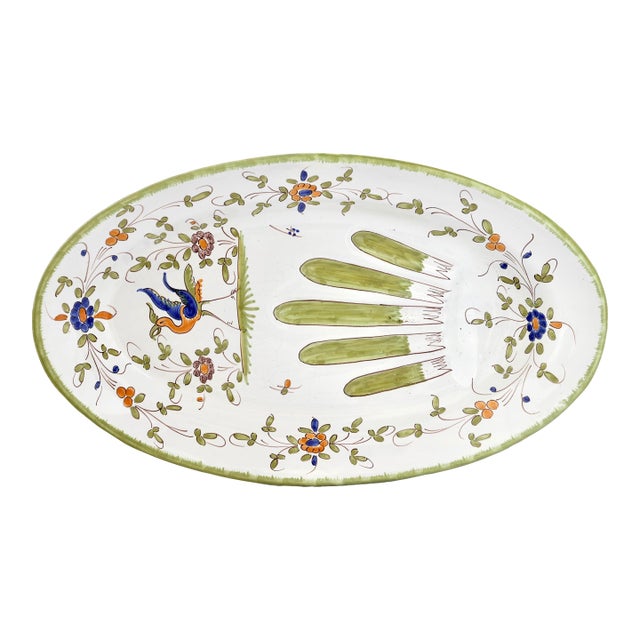 French Faience Asparagus Serving Platter For Sale