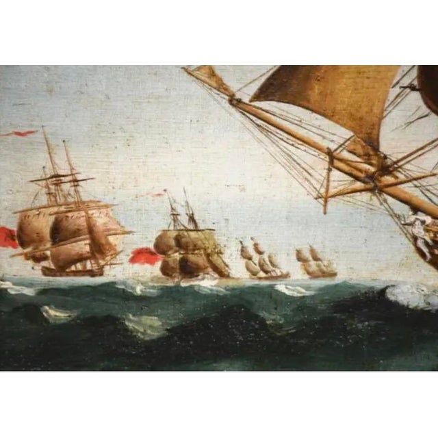 "The Triumph Frigate" Maritime Oil Painting For Sale - Image 9 of 12