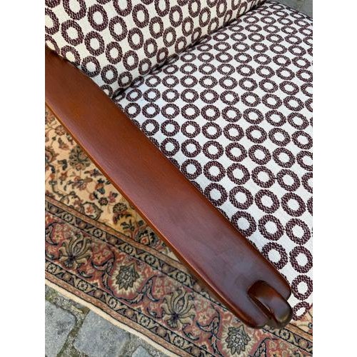 Mahogany Armchair with Aubergine Circular Pattern For Sale - Image 6 of 11