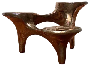Vintage German Brutalist Metal Candleholder from Harjes