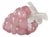 Mid-Century Murano Glass Grape Bunch Sculpture in Pink and Translucent White, 1950s For Sale