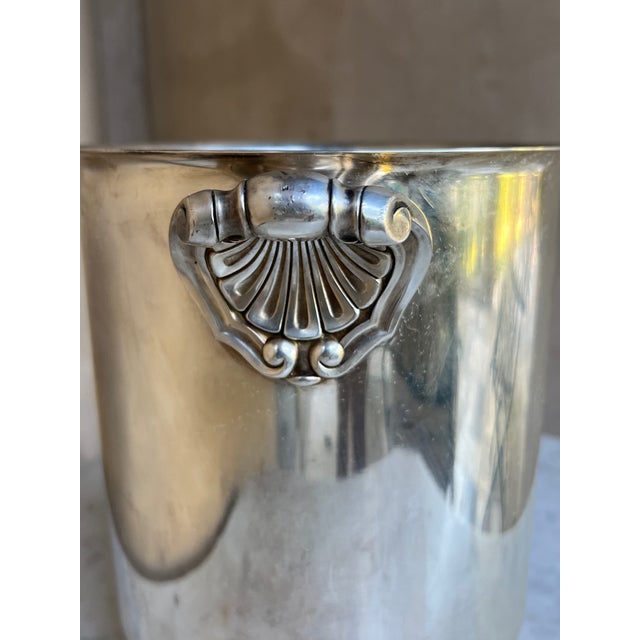 Metal Christofle French Silverplated Champagne Bucket For Sale - Image 7 of 11