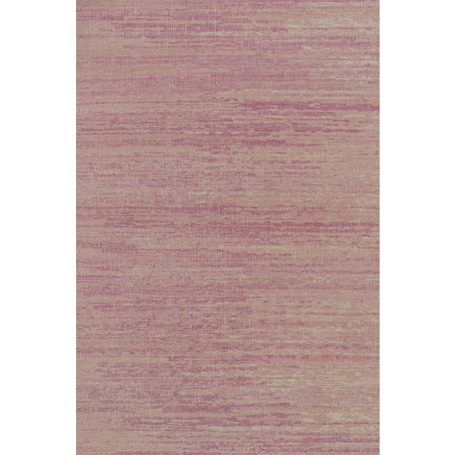Modern Rug & Kilim’s Textural Rug in Pink and Beige Striae For Sale - Image 3 of 7