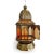 Indian Vintage Moorish Indian Brass & Orange Glass Pendant Light For Sale - Image 3 of 7