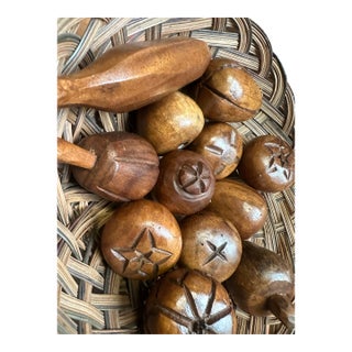 1960’s Wooden Mid-Century Modern Carved Fruit. Set of 12 For Sale