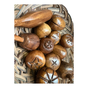 1960’s Wooden Mid-Century Modern Carved Fruit. Set of 12