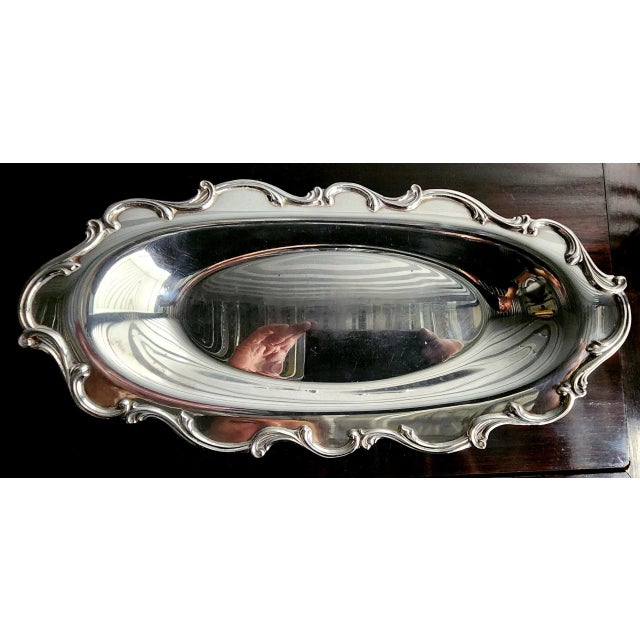 Wilcox Vintage Fine Silver Plate "Joanne" Oval Serving Tray For Sale - Image 9 of 13