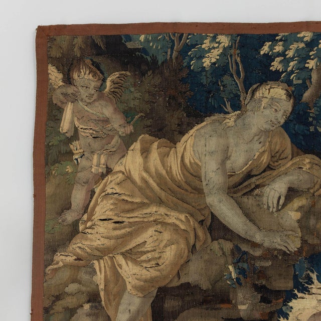 17th Century French Aubusson Tapestry Fragment For Sale - Image 4 of 12