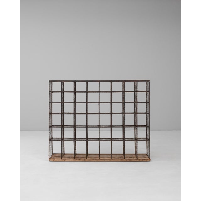 20th Century French Metal Shelf On Wooden Base For Sale - Image 9 of 18