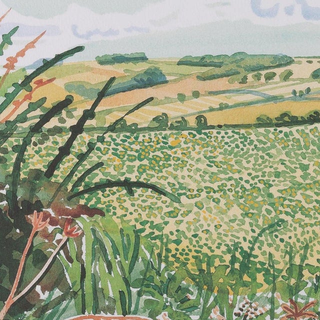 David Hockney (1937) A Gap in the Hedgerow Original color poster after the 2004 artwork On heavy paper, 57 x 45 cm...