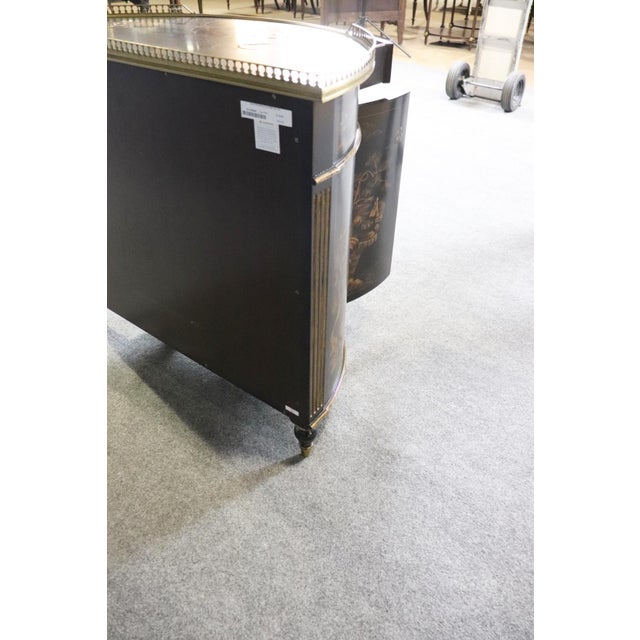 Theodore Alexander New Old Stock Painted Chinoiserie Demilune Commode For Sale - Image 14 of 15