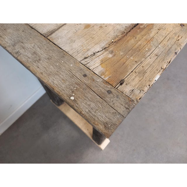Black Rustic Farmhouse Table in Fir For Sale - Image 8 of 18
