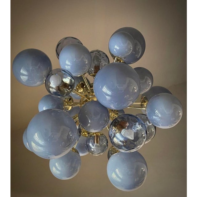 Midcentury Chandelier in Blue, 2000 For Sale - Image 4 of 11