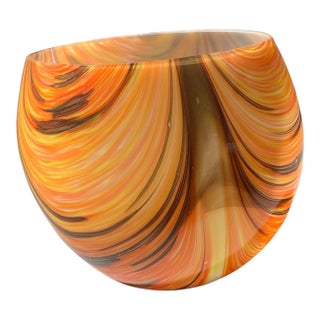 Artistic Vase in Murano-Attributed Glass, Early 21st Century, Featuring Colored Reeds For Sale