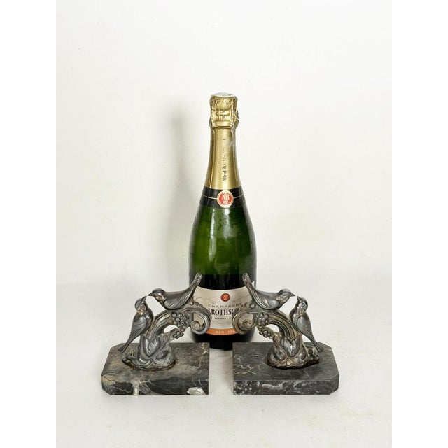 Bookends with Brass Birds and Marble Bases, 19th Century, Set of 2 For Sale - Image 3 of 11