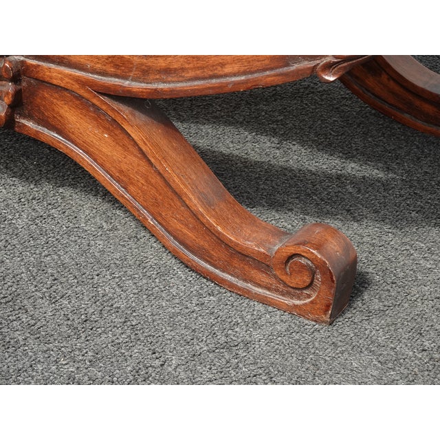 Vintage French Country Bedside X Bench Silk Blend Fabric For Sale - Image 12 of 12