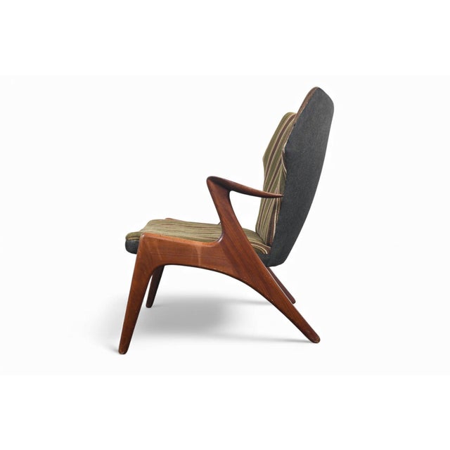 Mid-Century Modern Mid 20th Century Attributed to Kurt Østervig Atomic Wingback Lounge Chair in Afromosia For Sale - Image 3 of 11