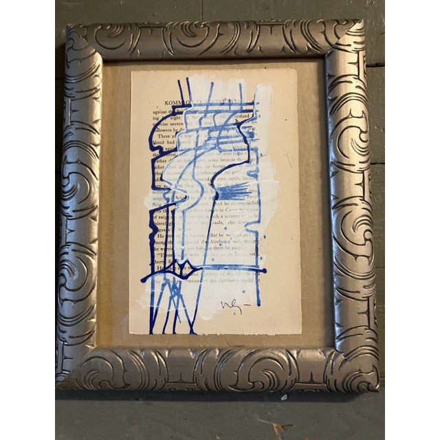 Abstract Contemporary Original Wayne Cunningham Abstract Paintings Vintage Frames-A Pair For Sale - Image 3 of 6