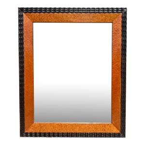 Paul Ferrante Italian Burl Walnut & Ebony Beveled Mirror - Trinity