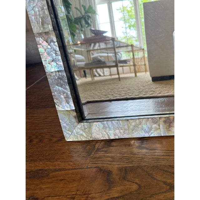 Made Goods Made Goods Sidney Mirror in Silver Mop Shell 26" X 38" For Sale - Image 4 of 17