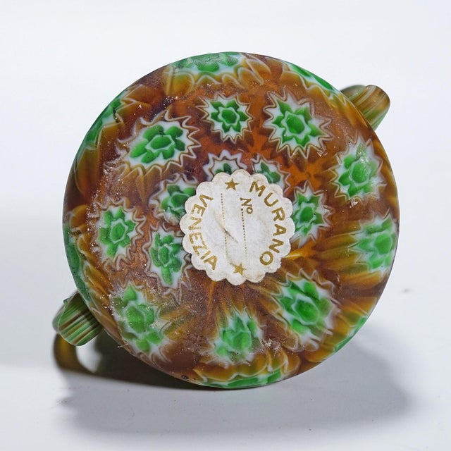 Glass Antique Millefiori Bowl With Handles, Fratelli Toso Murano Ca. 1900s For Sale - Image 7 of 7