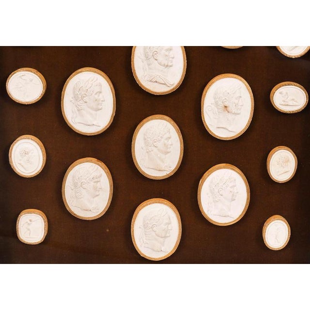 Antique 19th Century Grand Tour Roman Emperor Framed Intaglios from Giovanni Liberotti For Sale - Image 4 of 9