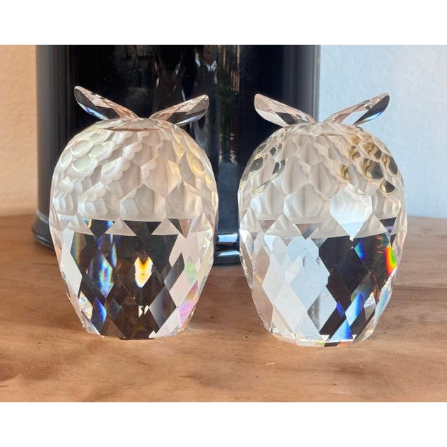 Mid 20th Century Swarovski Crystal “Woodland Friends” Owls (Set of 2) For Sale - Image 5 of 12