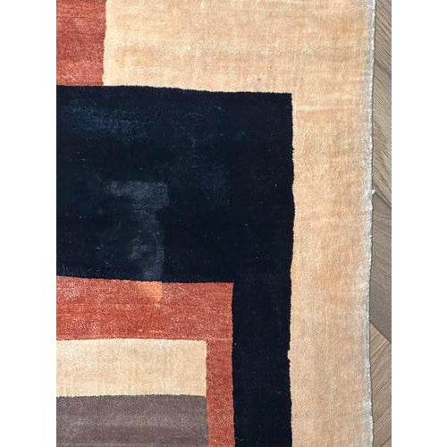 Hand-Knotted Silk Rug in the style of Ivan Da Silva Bruhns for Boccara, France, 2009 For Sale - Image 4 of 10