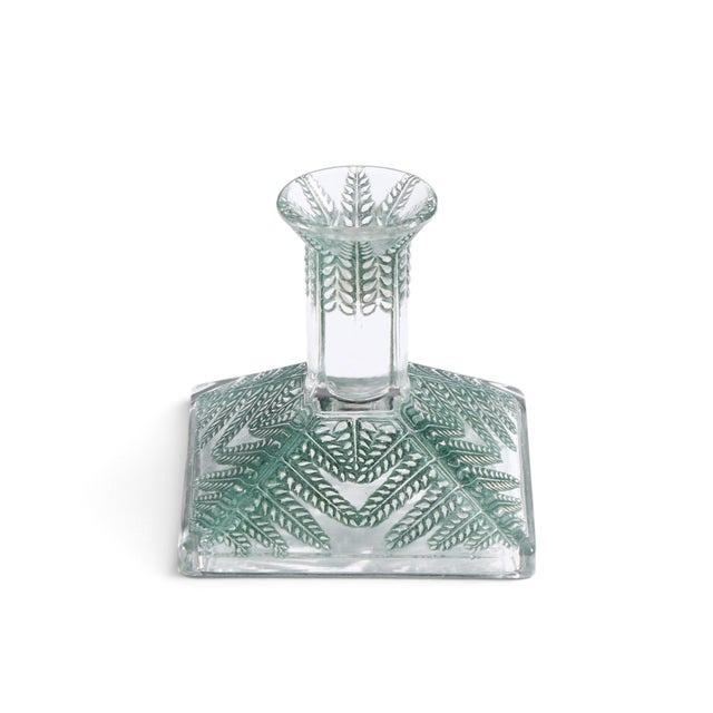 Early 20th Century René Lalique Fougeres Glass Candleholder - Pair For Sale - Image 5 of 8